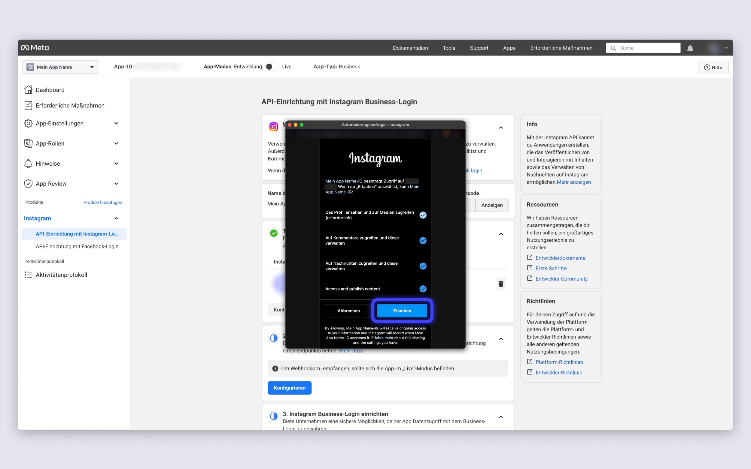 Instagram Access Token erzeugen: Access Token Berechtigungen Instagram Access Token erzeugen: Access Token Berechtigungen